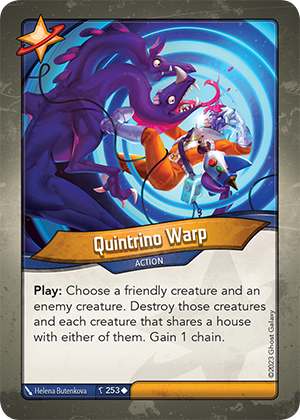 Quintrino Warp, a KeyForge card illustrated by Helena Butenkova