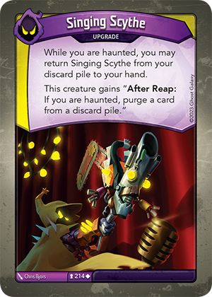 Singing Scythe, a KeyForge card illustrated by Chris Bjors