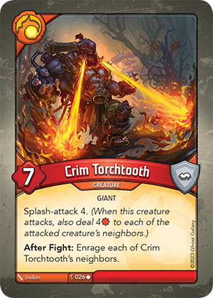 Crim Torchtooth, a KeyForge card illustrated by Giant