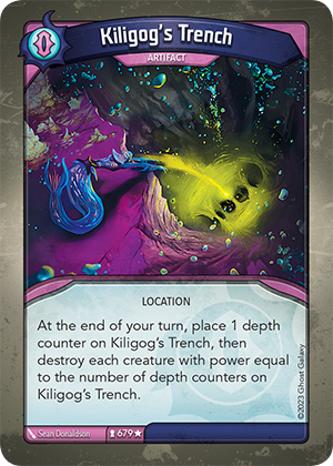 Kiligog’s Trench, a KeyForge card illustrated by Sean Donaldson