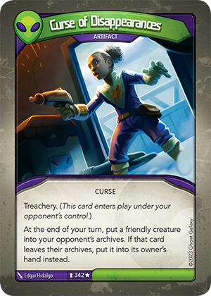 Curse of Disappearances, a KeyForge card illustrated by Edgar Hidalgo