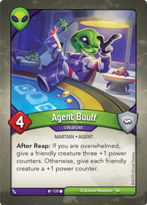 Agent Buuff, a KeyForge card illustrated by Martian