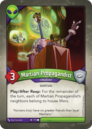 Martian Propagandist, a KeyForge card illustrated by Martian