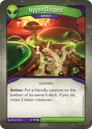Nyyon Outpost, a KeyForge card illustrated by BalanceSheet