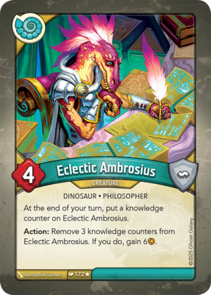 Eclectic Ambrosius, a KeyForge card illustrated by Konstantin Turovec