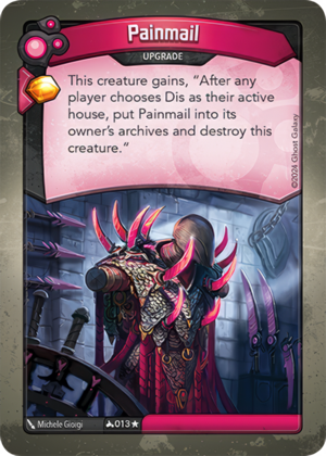 Painmail, a KeyForge card illustrated by Michele Giorgi