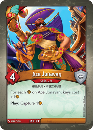 Ace Jonavan, a KeyForge card illustrated by Mike Parker