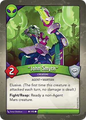 “John Smyth”, a KeyForge card illustrated by Timur Shevtsov