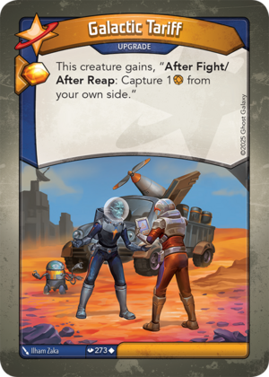 Galactic Tariff, a KeyForge card illustrated by Ilham Zaka