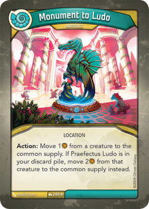Monument to Ludo, a KeyForge card illustrated by Natalie Russo