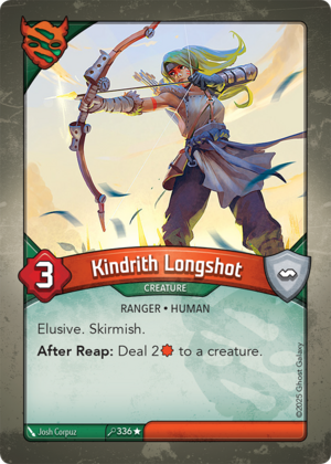 Kindrith Longshot, a KeyForge card illustrated by Josh Corpuz