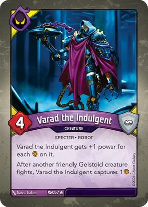 Varad the Indulgent, a KeyForge card illustrated by Nasrul Hakim