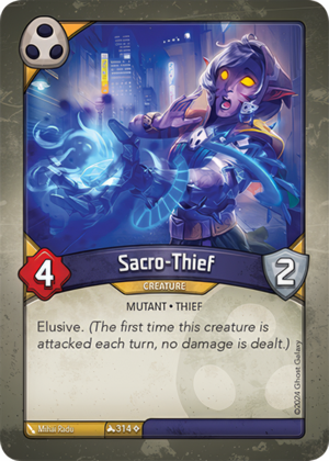 Sacro-Thief, a KeyForge card illustrated by Mihai Radu