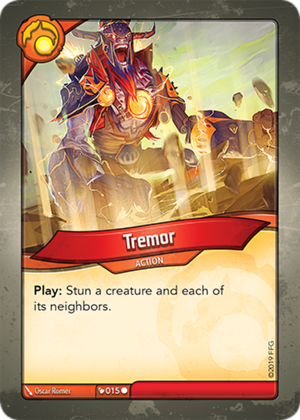 Tremor, a KeyForge card illustrated by Oscar Römer