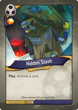 Hidden Stash, a KeyForge card illustrated by Caravan Studio