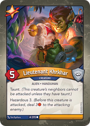 Lieutenant Khrkhar, a KeyForge card illustrated by Yan Kyohara