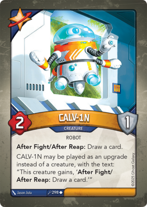 CALV-1N, a KeyForge card illustrated by Jason Juta