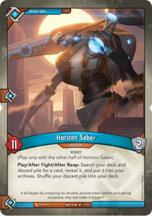 Horizon Saber, a KeyForge card illustrated by Robot