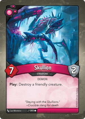 Skullion, a KeyForge card illustrated by Caio Monteiro