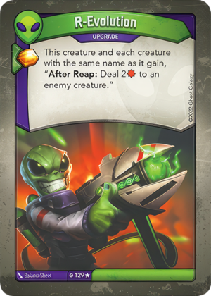 R-Evolution, a KeyForge card illustrated by BalanceSheet