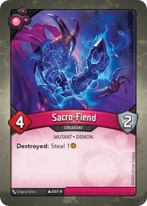 Sacro-Fiend, a KeyForge card illustrated by Grigory Serov