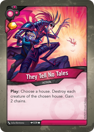 They Tell No Tales, a KeyForge card illustrated by Julia Alentseva