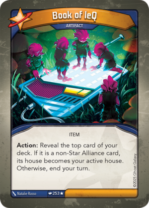 Book of leQ, a KeyForge card illustrated by Natalie Russo