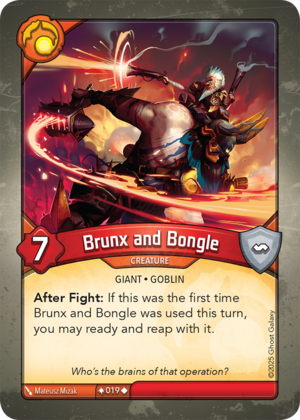 Brunx and Bongle, a KeyForge card illustrated by Goblin
