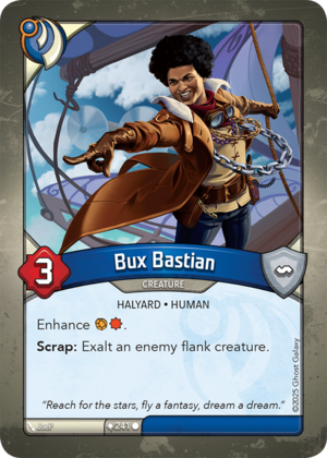 Bux Bastian, a KeyForge card illustrated by Halyard