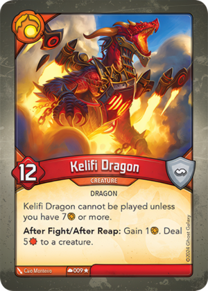Kelifi Dragon, a KeyForge card illustrated by Caio Monteiro