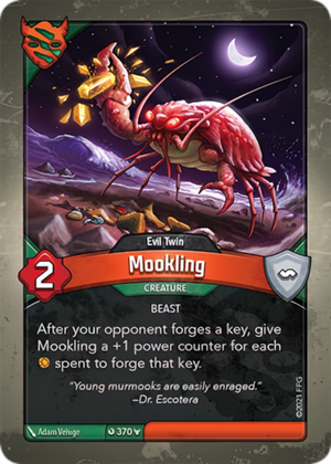 Mookling (Evil Twin), a KeyForge card illustrated by Adam Vehige