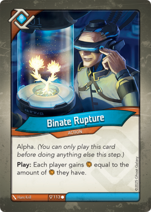 Binate Rupture, a KeyForge card illustrated by Hans Krill