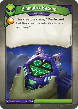 Biomatrix Backup, a KeyForge card illustrated by Caravan Studio