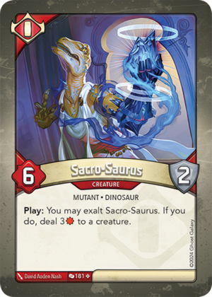 Sacro-Saurus (Redemption), a KeyForge card illustrated by David Auden Nash