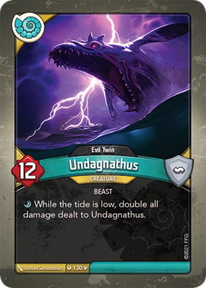 Undagnathus (Evil Twin), a KeyForge card illustrated by Roman Semenenko