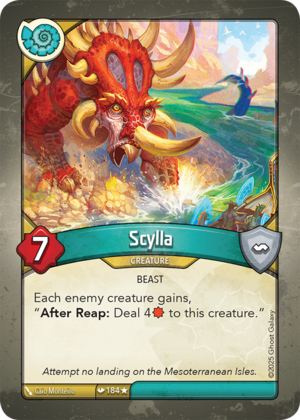 Scylla, a KeyForge card illustrated by Caio Monteiro