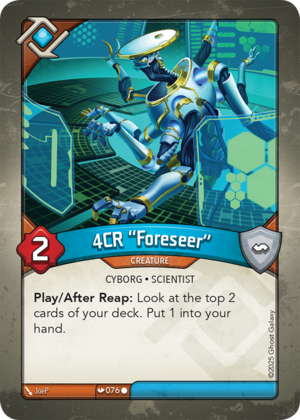4CR “Foreseer”, a KeyForge card illustrated by Cyborg