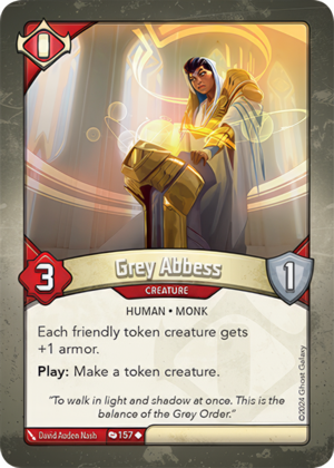 Grey Abbess (Redemption), a KeyForge card illustrated by David Auden Nash
