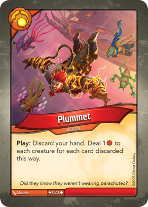 Plummet, a KeyForge card illustrated by Monztre