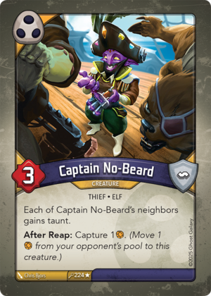 Captain No-Beard, a KeyForge card illustrated by Chris Bjors