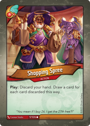 Shopping Spree, a KeyForge card illustrated by Caravan Studio