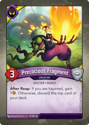 Precocious Fragment, a KeyForge card illustrated by Amanda Duarte