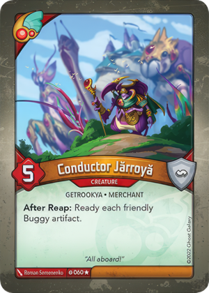 Conductor Jărroyă, a KeyForge card illustrated by Roman Semenenko