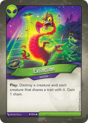 Extinction (Elders), a KeyForge card illustrated by Natalie Russo