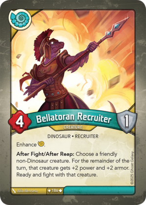 Bellatoran Recruiter, a KeyForge card illustrated by Julia Alentseva