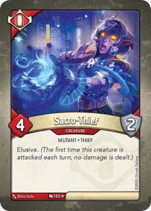 Sacro-Thief (Redemption), a KeyForge card illustrated by Mihai Radu