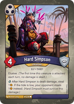 Hard Simpson, a KeyForge card illustrated by Michele Giorgi