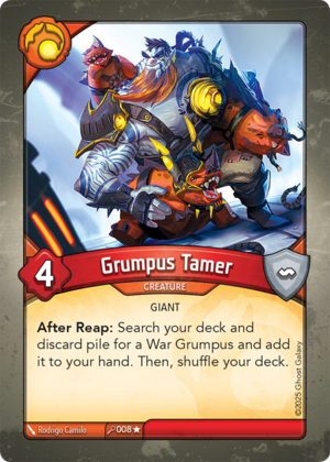 Grumpus Tamer, a KeyForge card illustrated by Rodrigo Camilo
