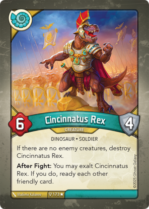 Cincinnatus Rex, a KeyForge card illustrated by Vladimir Kafanov