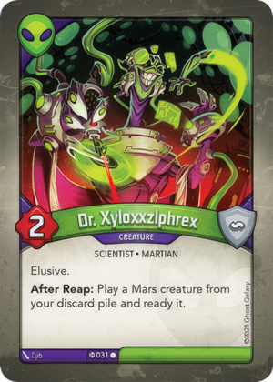 Dr. Xyloxxzlphrex (Elders), a KeyForge card illustrated by Djib